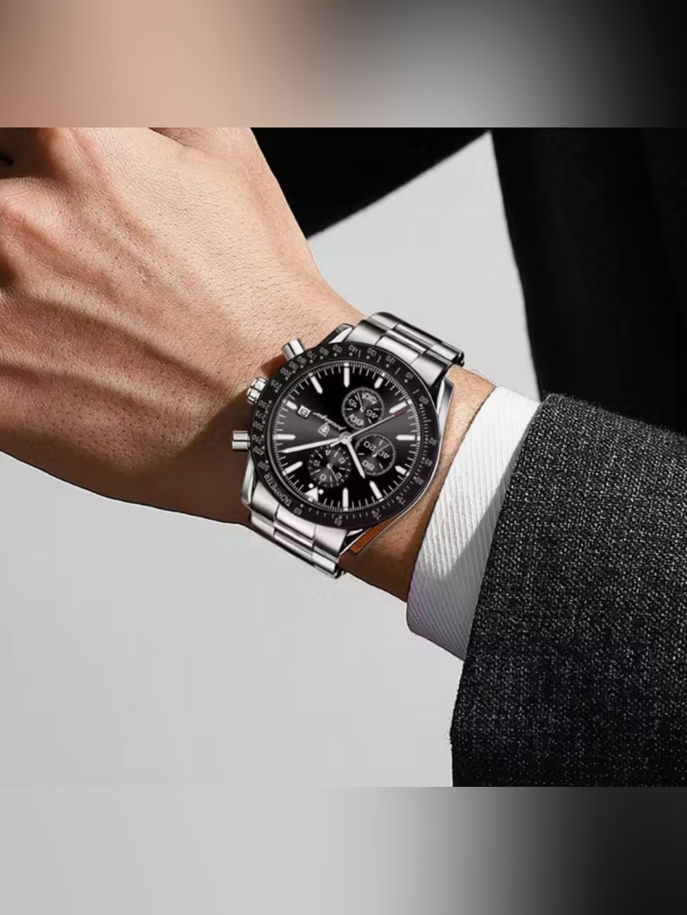 Blue Dial Stainless Steel Men's Chronograph Watch
